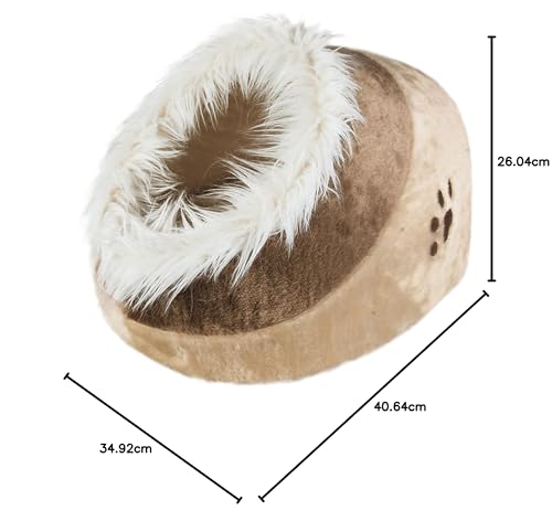 Mikrhaus Minou – Lit douillet pour chat d’intérieur, panier confortable et moelleux (Taille M)