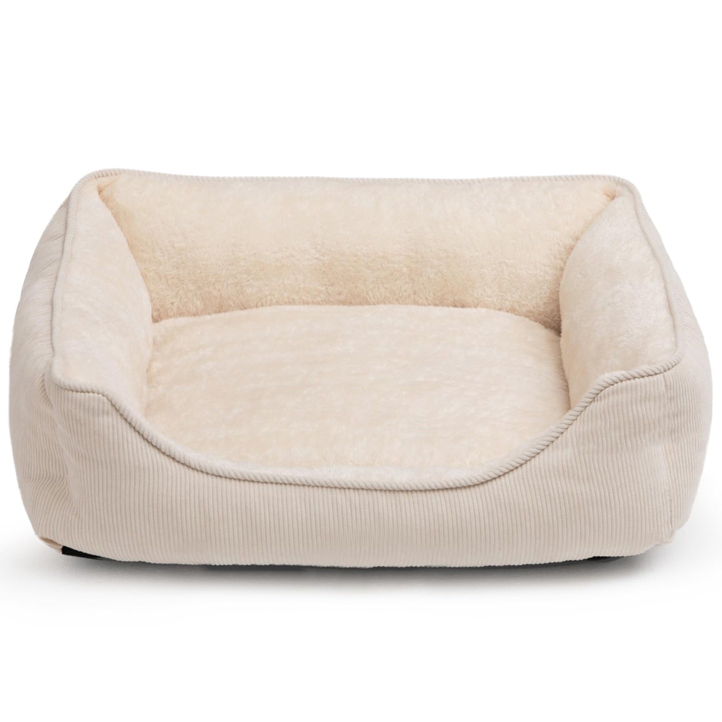Mikrhaus – Lit moelleux pour animaux, coussin de couchage respirant pour chats et chiots (Beige)