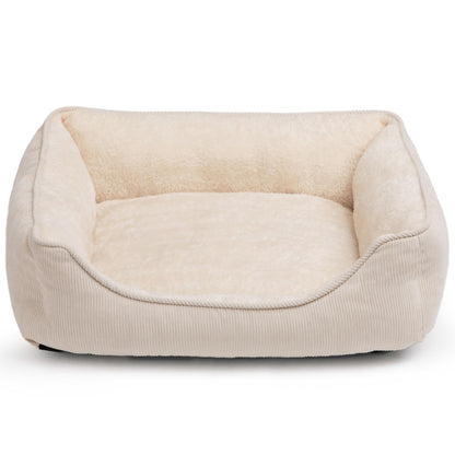 Mikrhaus – Lit moelleux pour animaux, coussin de couchage respirant pour chats et chiots (Beige)