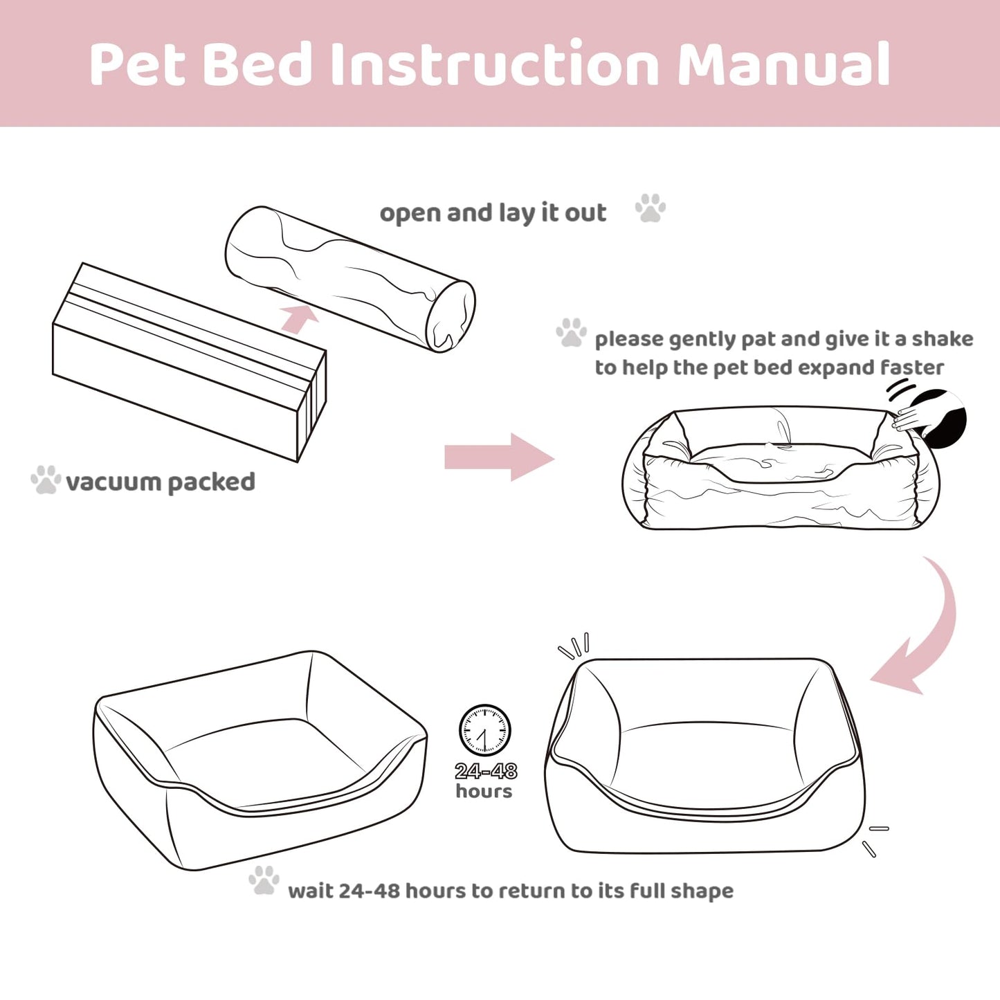 Mikrhaus – Lit moelleux pour animaux, coussin de couchage respirant pour chats et chiots (Beige)