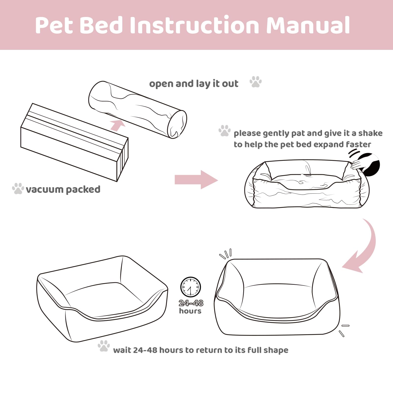 Mikrhaus – Lit moelleux pour animaux, coussin de couchage respirant pour chats et chiots (Beige)