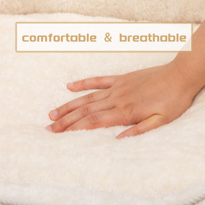 Mikrhaus – Lit moelleux pour animaux, coussin de couchage respirant pour chats et chiots (Beige)