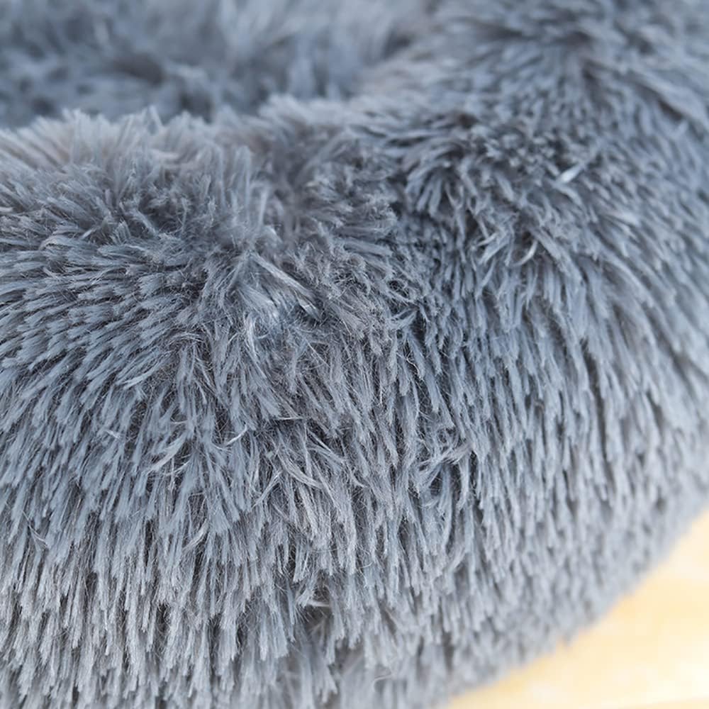 Mikrhaus – Lit donut pour chat, panier en peluche doux pour chats et petits chiens jusqu’à 3 kg