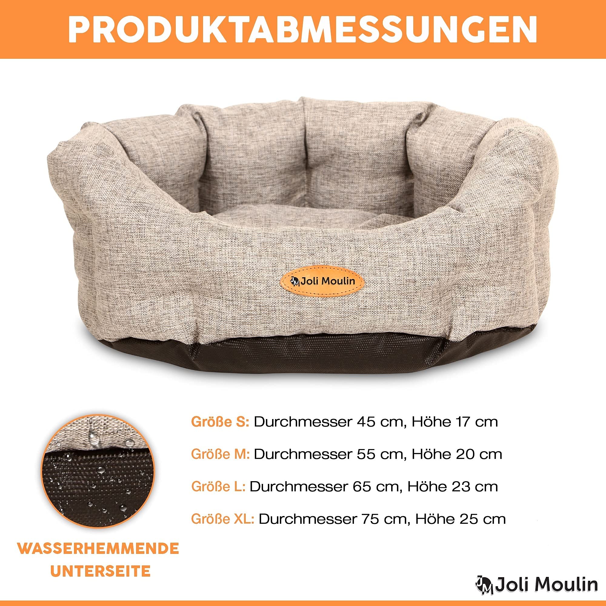 Mikrhaus – Panier rond pour chat, lit antidérapant avec coussin réversible amovible, lavable