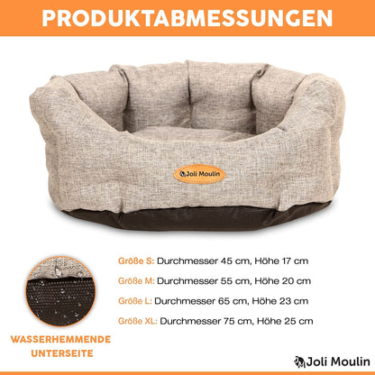 Mikrhaus – Panier rond pour chat, lit antidérapant avec coussin réversible amovible, lavable