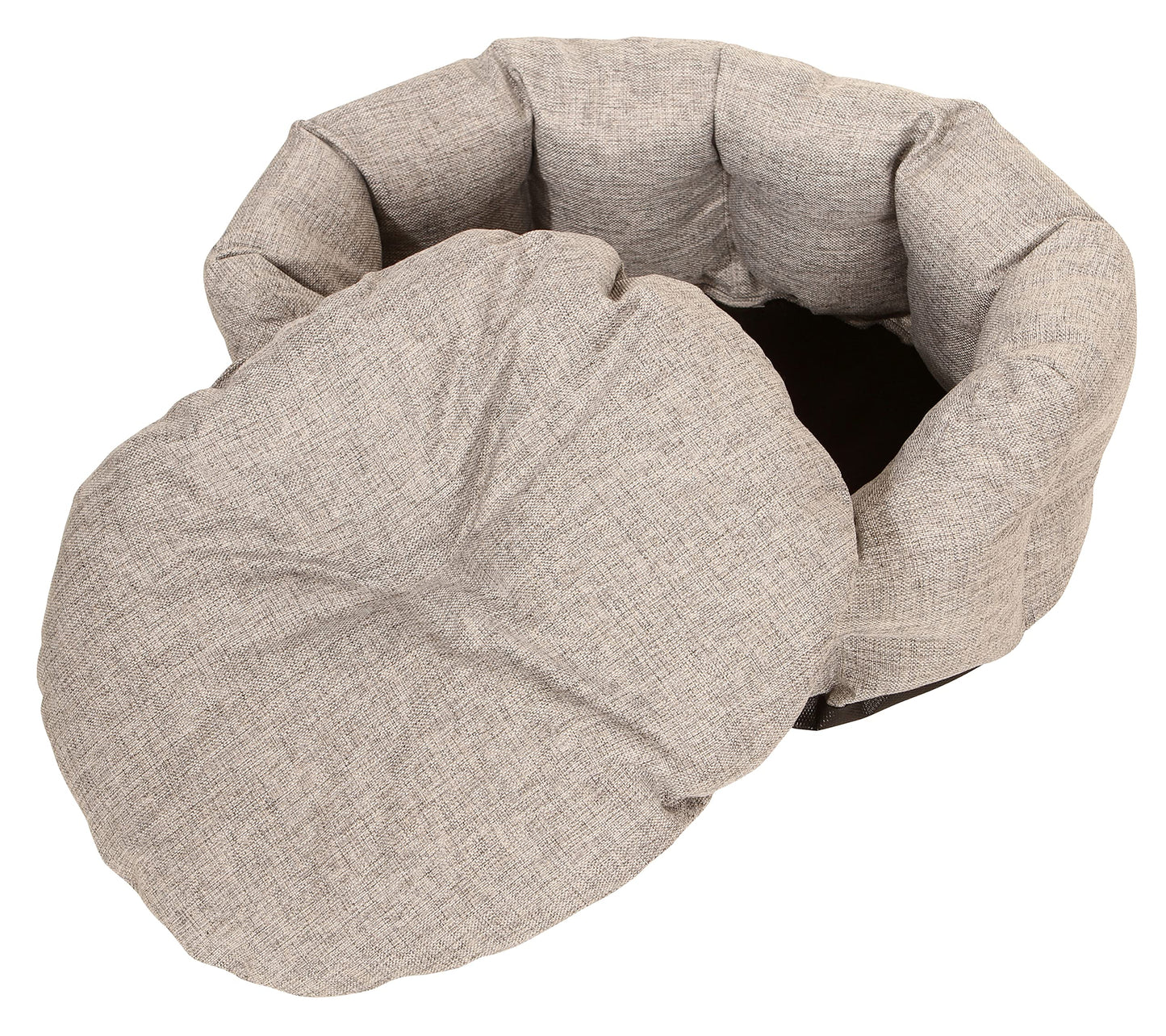 Mikrhaus – Panier rond pour chat, lit antidérapant avec coussin réversible amovible, lavable